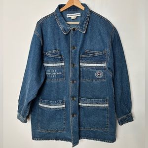 Vintage Y2K Blue Denim Oversize Fit Jean Jacket By Cruise Control Size L
